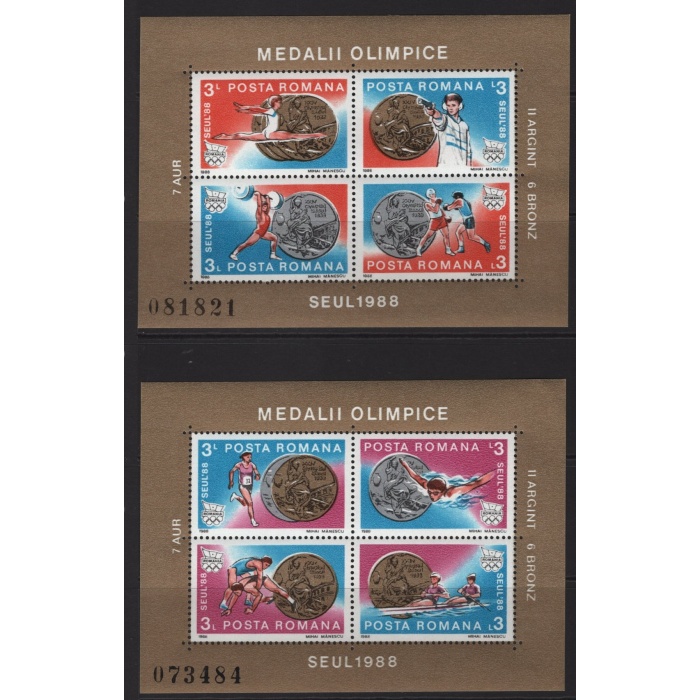 OLİMPİYATLAR-1988 ROMANYA-2 ADET DAMGASIZ MNH BLOK