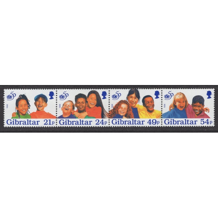 ÇOCUKLAR-1996 GIBRALTAR-DAMGASIZ MNH TAM SET-NOMİNAL: £ 1.40