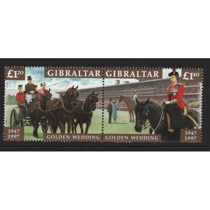 KRALİÇE-EVLİLİK YILDÖNÜMÜ-1997 GIBRALTAR-DAMGASIZ MNH TAM SET-NOMİNAL: £ 2.60