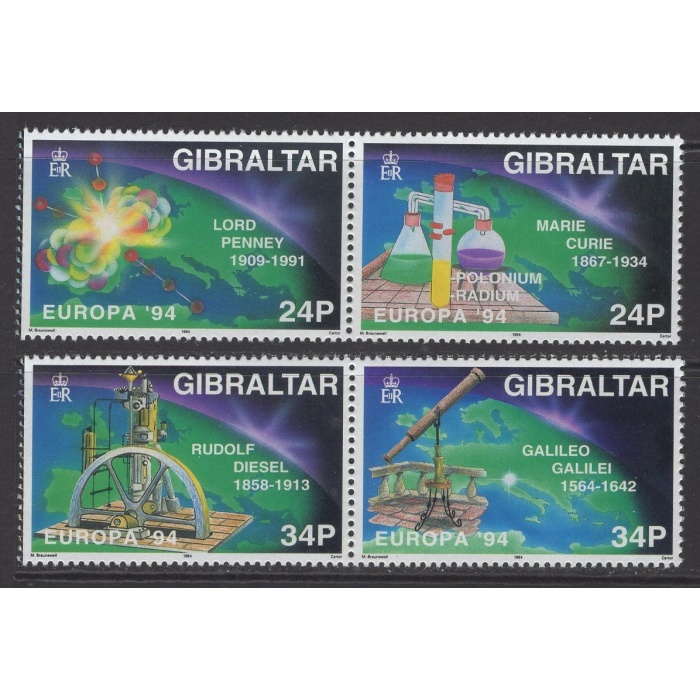 AVRUPA CEPT-1994 GIBRALTAR-DAMGASIZ MNH TAM SET-NOMİNAL: £1.16