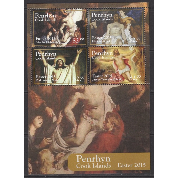 TABLOLAR-PASKALYA-2015 PENRHYN-DAMGASIZ MNH BLOK