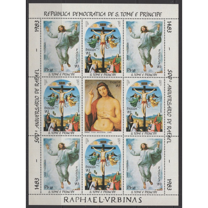 TABLOLAR-RAPHAEL-1983 SAO TOME & PRINCIPE-DAMGASIZ MNH KLEINBOGEN