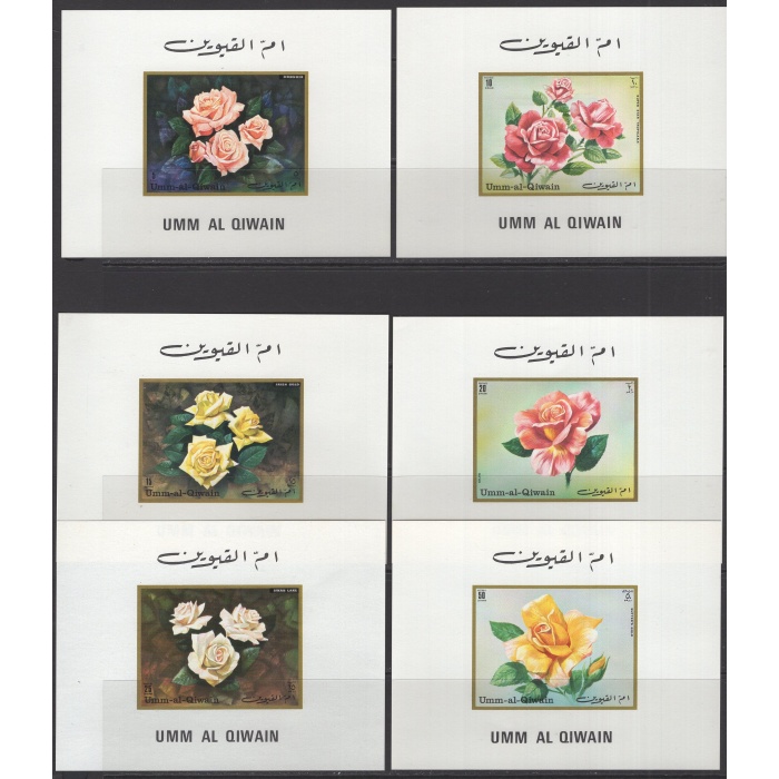 GÜLLER-1972 UMM AL QIWAIN-DAMGASIZ MNH 9 ADET MİNİ BLOK TAM TAKIM