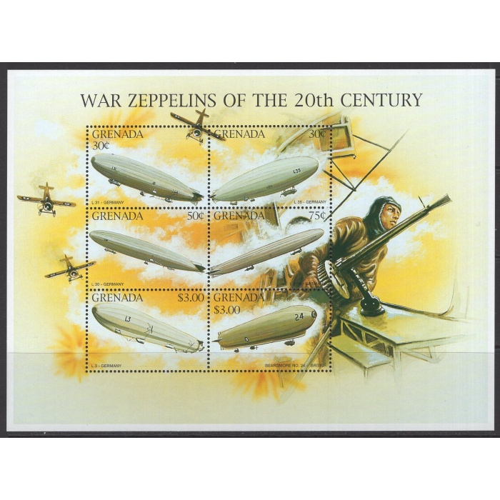 SAVAŞ-ZEPLİNLER-2000 GRENADA-DAMGASIZ MNH BLOK