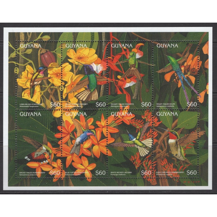 ÇİÇEKLER-1996 GUYANA-DAMGASIZ MNH BLOK
