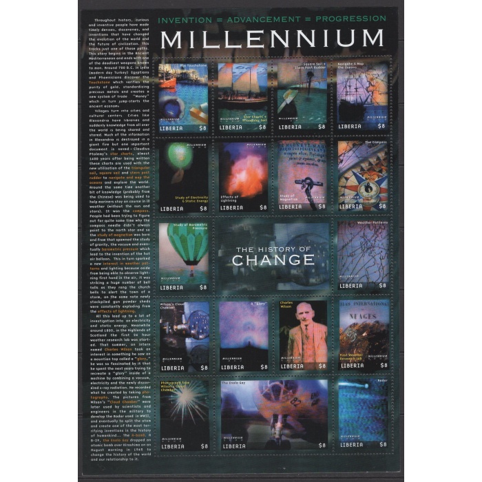 MİLENYUM-TARİHTE ÖNEMLİ OLAYLAR-2000 LİBERYA-DAMGASIZ MNH BLOK