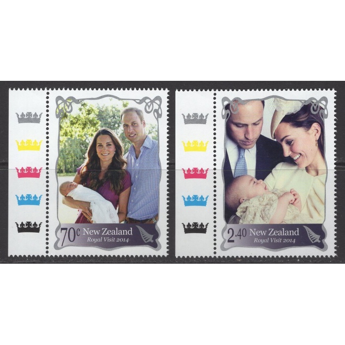 KRALİYET AİLESİ-PRENS WILLIAM-2014 YENİ ZELANDA-DAMGASIZ MNH TAM SET-NOMİNAL: $3.10