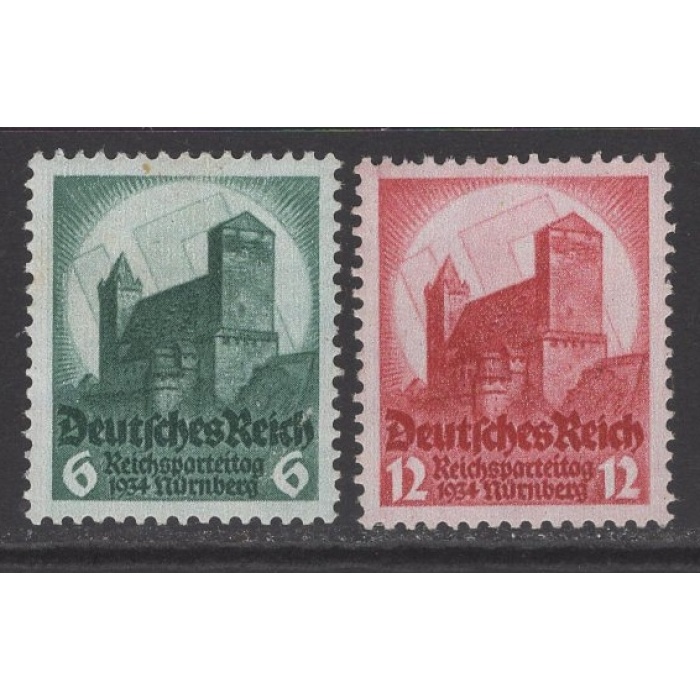 MİMARİ-1934 REICH-DAMGASIZ MNH TAM SET (İLK PULUN ZAMKINDA BİR KAÇ SARI NOKTA VAR)-MICHEL KD: 85 EURO