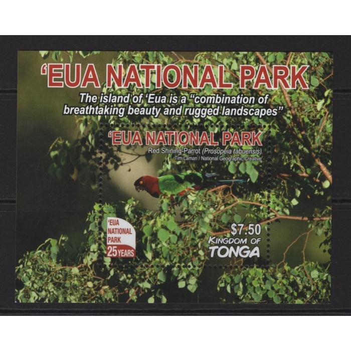 KUŞLAR-DOĞAL PARK-2017 TONGA-DAMGASIZ MNH BLOK-YÜKSEK NOMİNAL VE KD