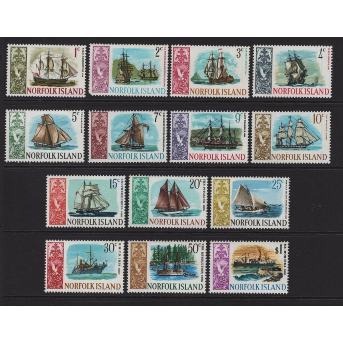 GEMİLER-1967 NORFOLK ISLAND-DAMGASIZ MNH TAM SET