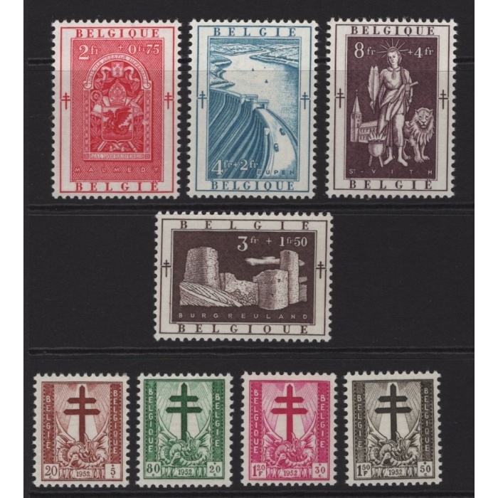TÜBERKÜLOZ YARDIM-1952 BELÇİKA-DAMGASIZ MNH TAM SET-MICHEL KD: 65 EURO