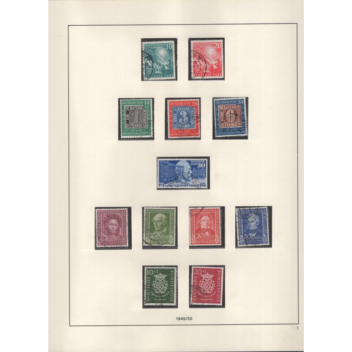 1949/ 1971 ARASI ALMANYA DAMGALI KOLEKSİYON-MICHEL KD: 2750 EURO-14 TELLİ SAFE ALBUMDE-BLOK İÇİ PULLARI DAHİL BİR ÇOK EXTRA SET MEVCUT