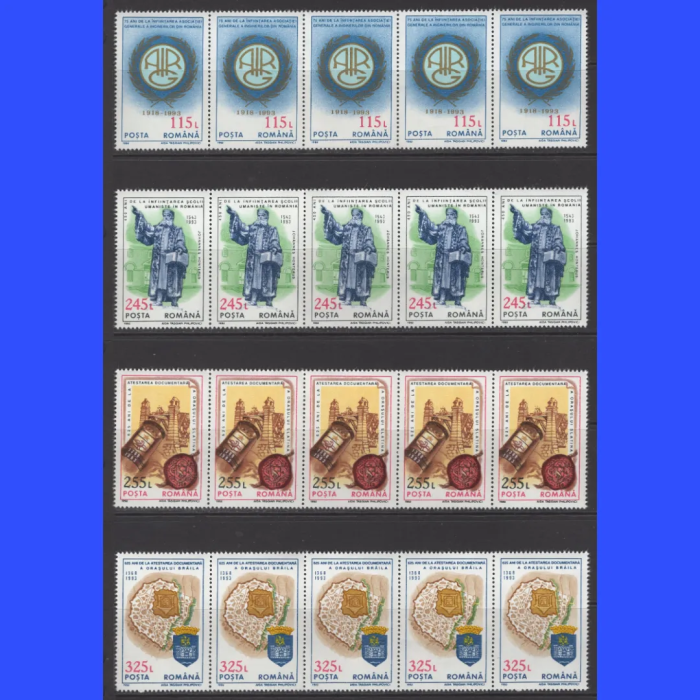 FARKLI TEMALAR-1993 ROMANYA-5 ADET DAMGASIZ MNH TAM SET