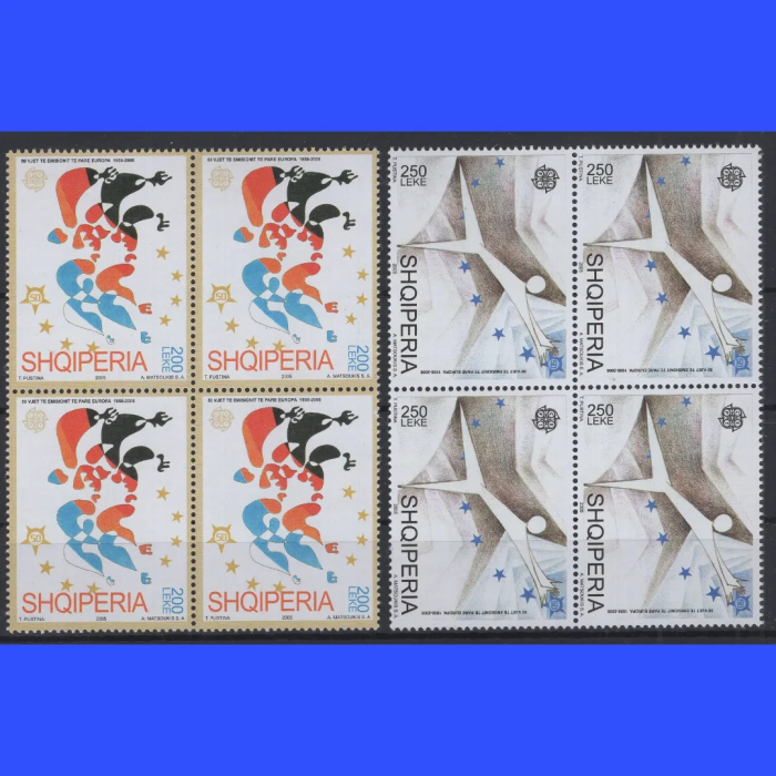 CEPT HATIRASI-2005 ARNAVUTLUK-DAMGASIZ MNH 4LÜ BLOK TAM SET-MICHEL KD: 40 EURO