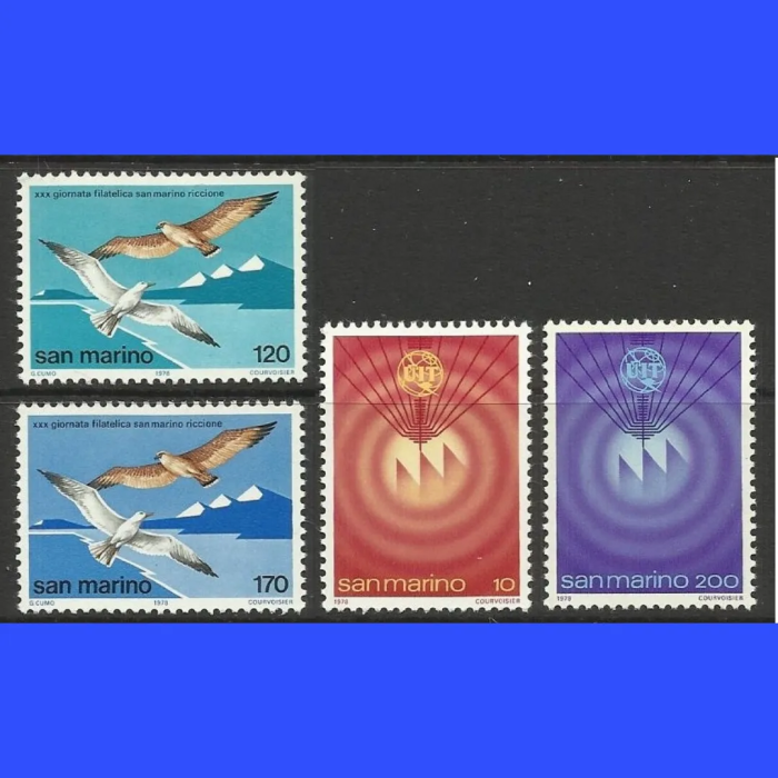 KUŞLAR-UIT İLETİŞİM-1978 SAN MARINO-DAMGASIZ MNH TAM SET