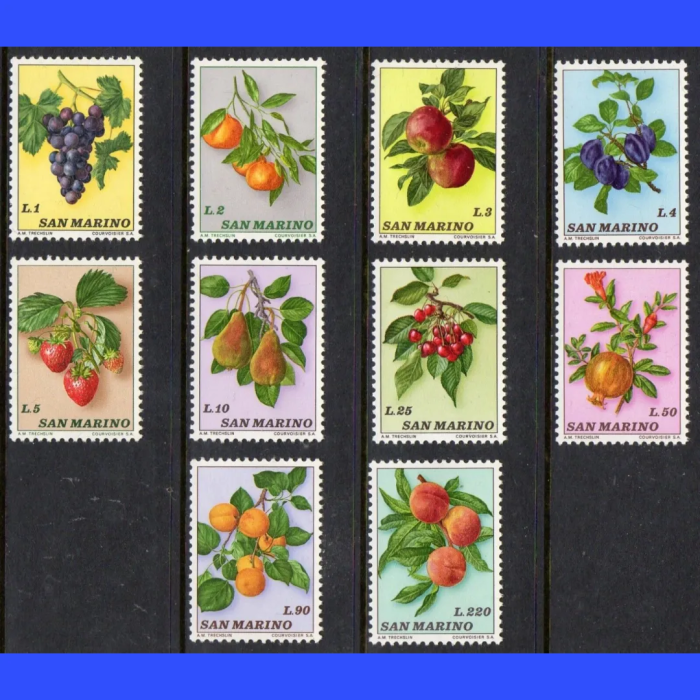 MEYVELER-1973 SAN MARINO-DAMGASIZ MNH TAM SET