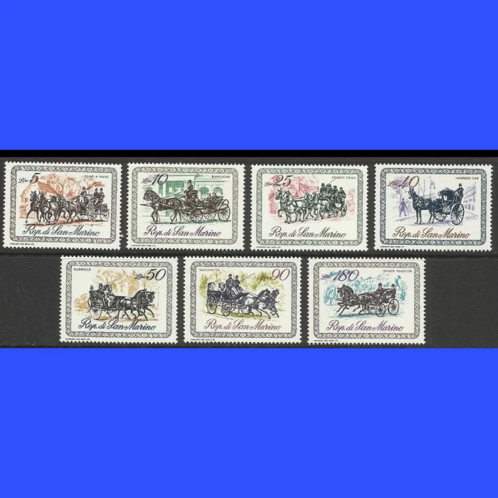 AT ARABALARI-1969 SAN MARINO-DAMGASIZ MNH TAM SET