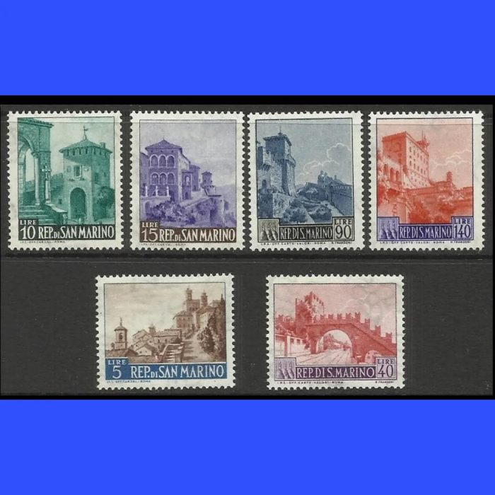 MİMARİ-KALELER-1966 SAN MARINO-DAMGASIZ MNH TAM SET