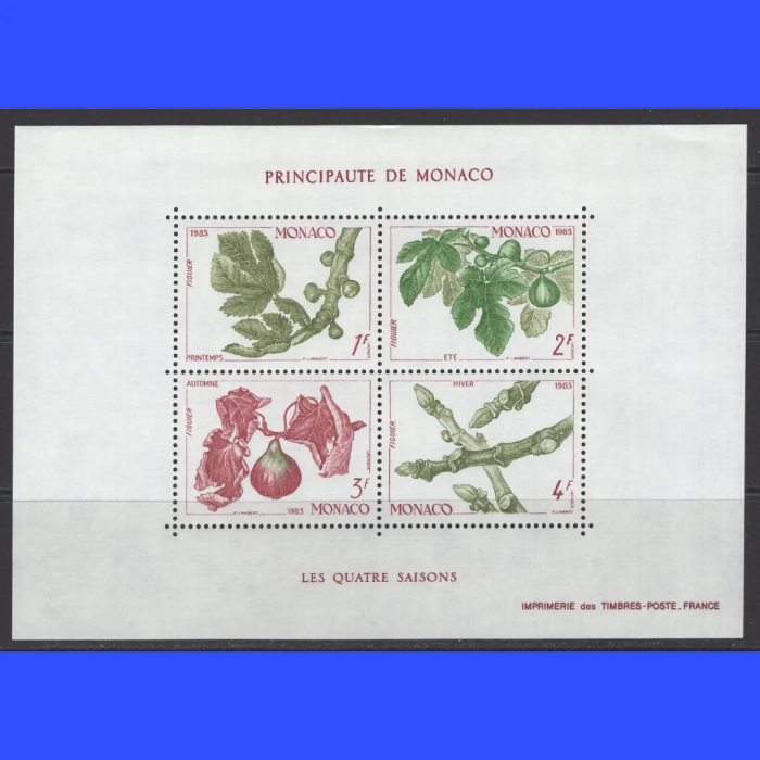 BİTKİLER-4 MEVSİM-1983 MONAKO-DAMGASIZ MNH BLOK