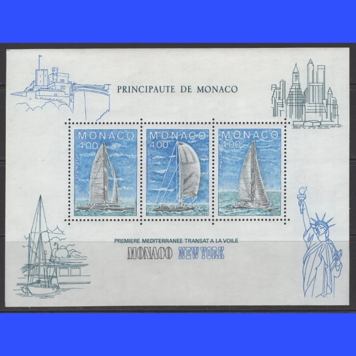 YAT YARIŞLARI-1985 MONAKO-DAMGASIZ MNH BLOK
