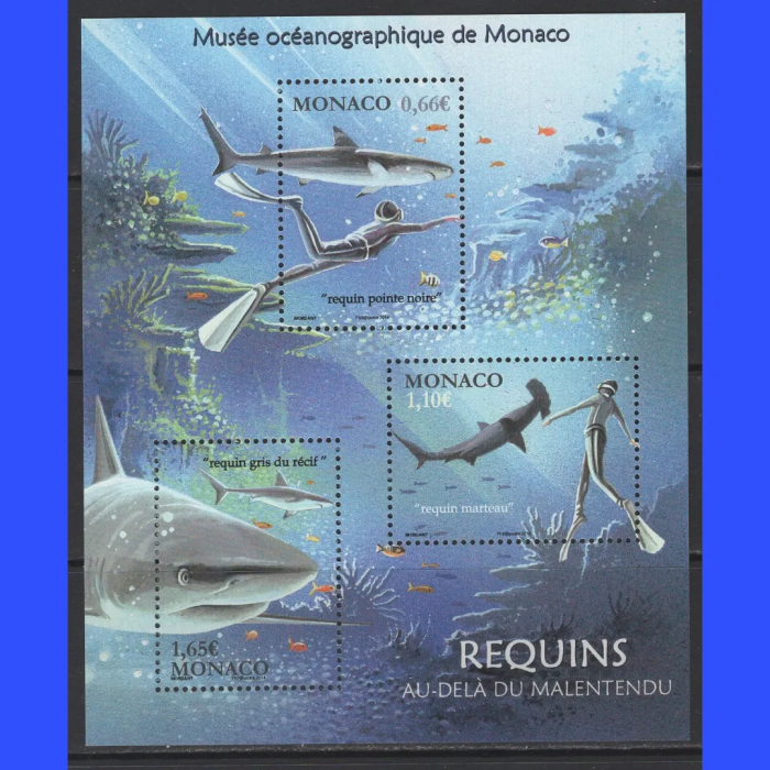 KÖPEK BALIKLARI-2014 MONAKO-DAMGASIZ MNH BLOK-NOMİNAL 3,41 EURO