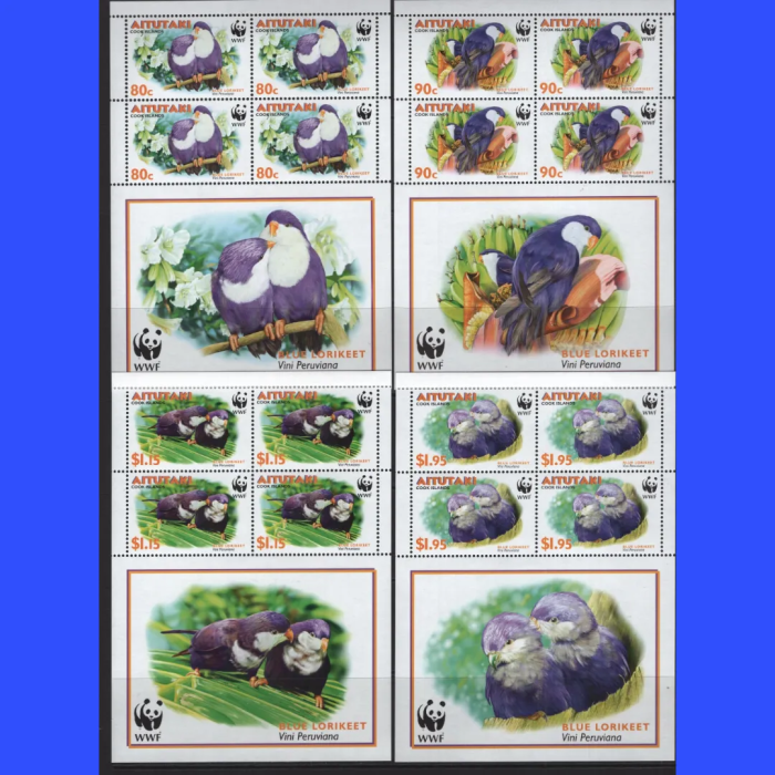 KUŞLAR-2002 AITUTAKI-DAMGASIZ MNH KLEINBOGEN TAM SET-YÜKSEK KD