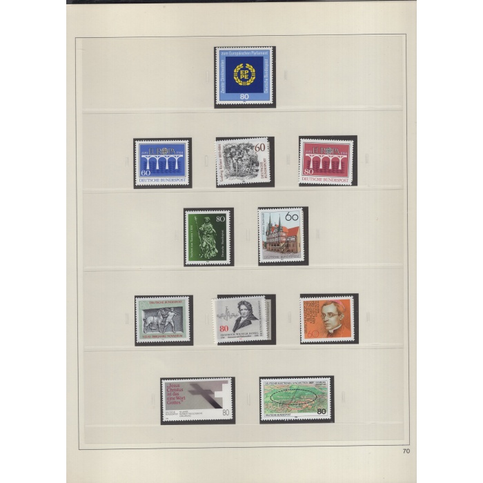 1984/ 1990 ARASI ALMANYA-DAMGASIZ/ MNH KOLEKSİYON-MICHEL KD: 600 EURO-18 TELLİ 35 SAYFALIK SAFE ALBUMDE-KARNE PULLARI/ BLOK İÇİ PULLARI DAHİL EKSİKSİZ KOLEKSİYON + POSTA KARTI VE FDC VB EKSTRA