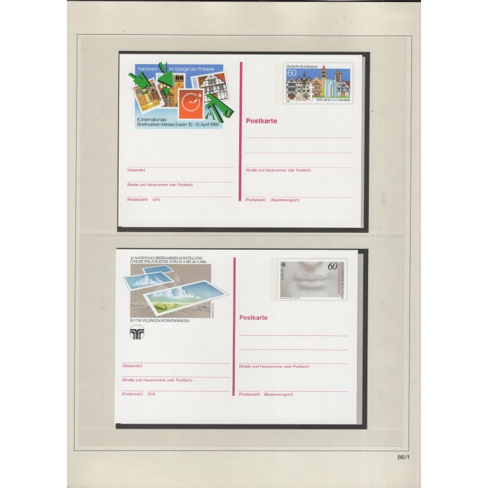 1984/ 1990 ARASI ALMANYA-DAMGASIZ/ MNH KOLEKSİYON-MICHEL KD: 600 EURO-18 TELLİ 35 SAYFALIK SAFE ALBUMDE-KARNE PULLARI/ BLOK İÇİ PULLARI DAHİL EKSİKSİZ KOLEKSİYON + POSTA KARTI VE FDC VB EKSTRA