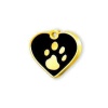 Altın Kaplama Kalp Şeklinde Küçük Köpek ve Kedi Künyesi (Siyah)