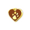 Altın Kaplama  Kalp Şeklinde Küçük Köpek ve Kedi Künyesi (Kahverengi)