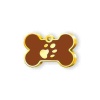 Kemik Şeklinde Altın Kaplama  Küçük Köpek Künyesi (Kahverengi)