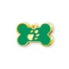 Kemik Şeklinde Altın Kaplama  Küçük Köpek Künyesi (Yeşil)