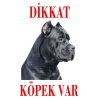 Dikkat Köpek Var Uyarı Levhası (Renkli Cane Corso-2)