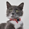 Tom & Jerry Kırmızı Desenli Güvenlik Kilitli Ayarlanabilir Yumuşak Doku Kedi Boyun Tasması 22-30 cm