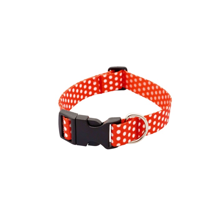 Kolon Kumaş Köpek Boyun Tasması 25-45cm Kırmızı