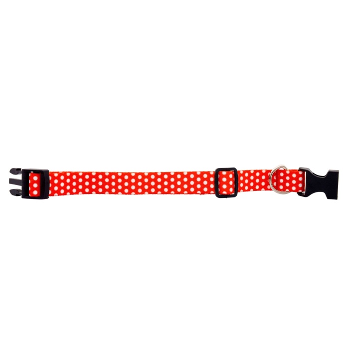 Kolon Kumaş Köpek Boyun Tasması 25-45cm Kırmızı