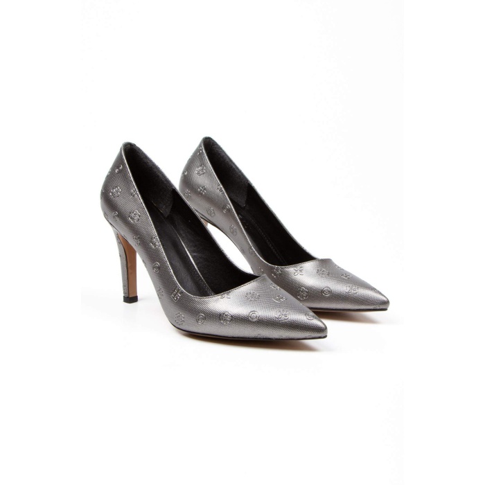 Tinbany Kadın Yüksek Topuklu Stiletto Platin Renkli Ayakkabı