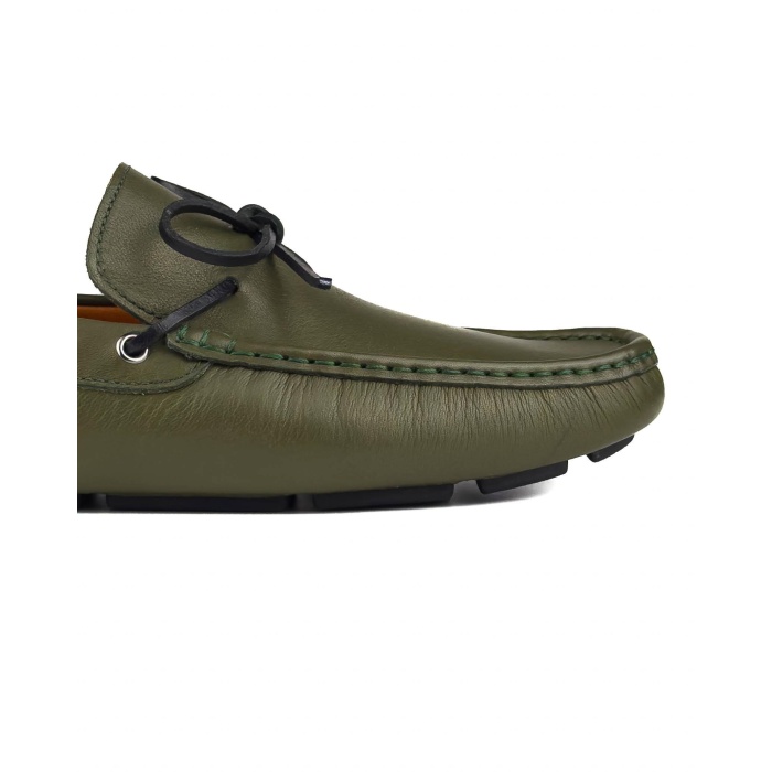 Syedra Yeşil Hakiki Deri Erkek Loafer Ayakkabı