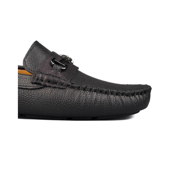Simena Siyah Hakiki Deri Erkek Loafer Ayakkabı