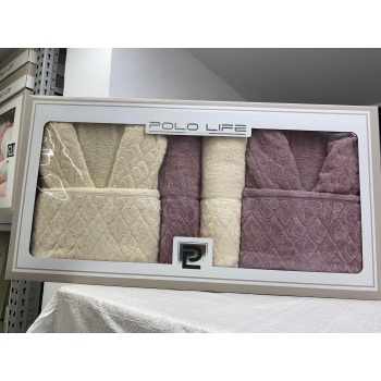 POLO LİFE KADİFE BORNOZ TKM MÜRDÜM/KREM