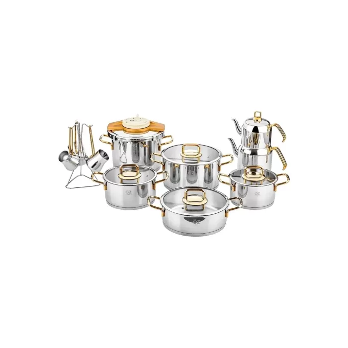 ÖZLİFE CEY-420 ENZA 18 PRÇ ÇYZ SETİ SADE GOLD KULP