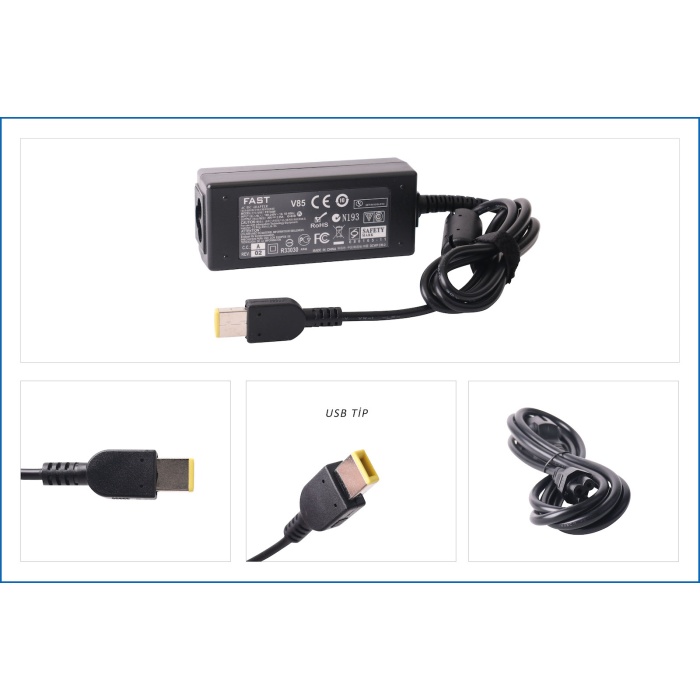 Fast Lenovo 20v 2.25a 45w USB Uç Şarj Adaptörü