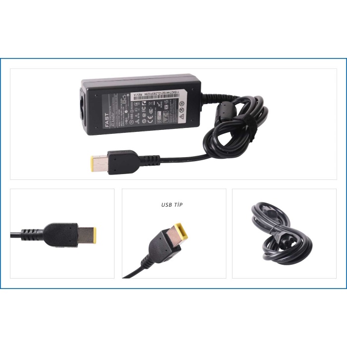 Fast Lenovo 20v 3.25a 65w USB Uç Şarj Adaptörü