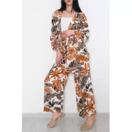 Kimono Takım Ekruturuncu