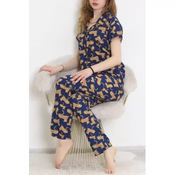 Desenli Pijama Takımı Hardallaci