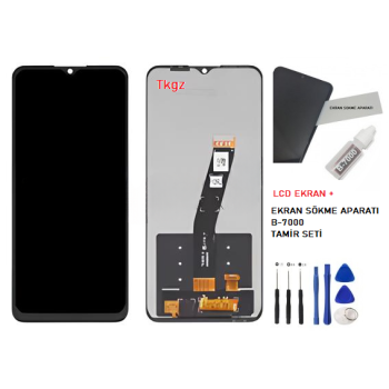 TCL 20E Uyumlu Lcd Ekran Dokunmatik SERVİS Orijinali + B-7000 + TAMİR SETİ