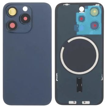 İphone 15 PRO Full Arka Kapak Orijinal Arka Kemere Lensli (CAM) MAVİ