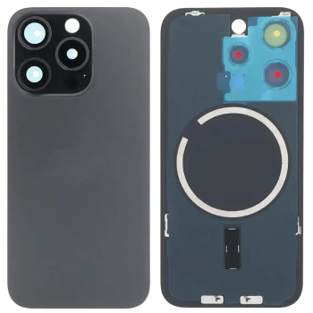 İphone 15 PRO Full Arka Kapak Orijinal Arka Kemere Lensli (CAM) SİYAH