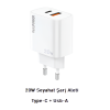 Realpower 20W Seyahat Şarj Aleti Type-C + Usb-A