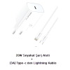 Realpower 20W Seyahat Şarj Aleti Type-C + (3A) Type-c den Lightning Kablo